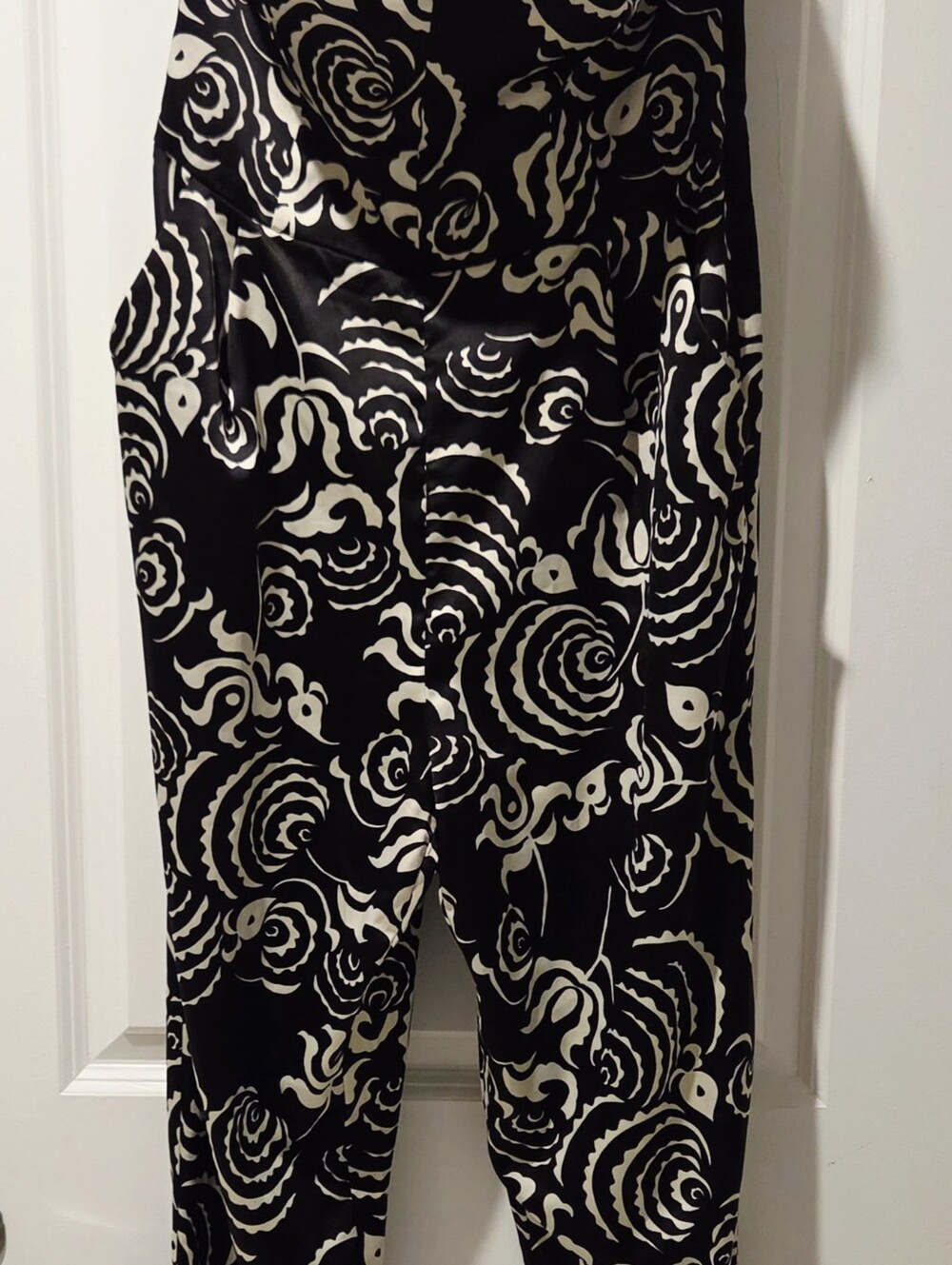 RACHEL Rachel Roy Black and White Strapless Abstract Floral Jumpsuit